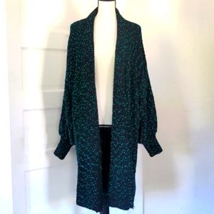 💚 Vintage Sideffects Knitted Black and Green Cardigan Sweater